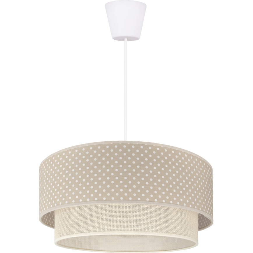 Brilagi - LED-hänglampa på kabel BOHO BOBO 1xE27/60W/230V Ø 40 cm prickar beige/krämvit