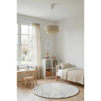 Brilagi - LED-hänglampa på kabel BOHO BOBO 1xE27/60W/230V Ø 40 cm prickar beige/krämvit
