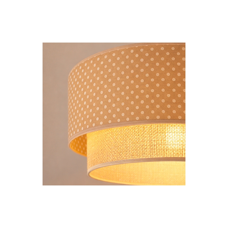 Brilagi - LED-hänglampa på kabel BOHO BOBO 1xE27/60W/230V Ø 40 cm prickar beige/krämvit