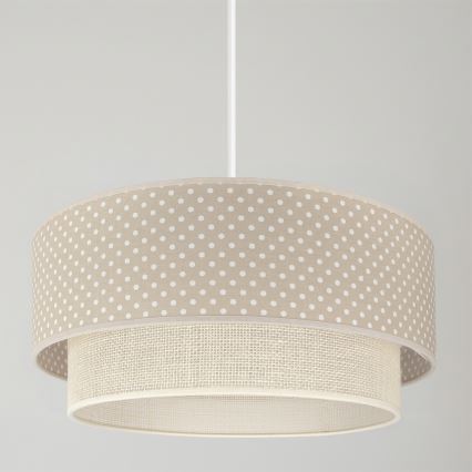 Brilagi - LED-hänglampa på kabel BOHO BOBO 1xE27/60W/230V Ø 40 cm prickar beige/krämvit