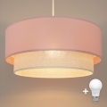 Brilagi - LED-taklampa på sladd BOHO BOBO 1xE27/60W/230V Ø 40 cm rosa/krämvit
