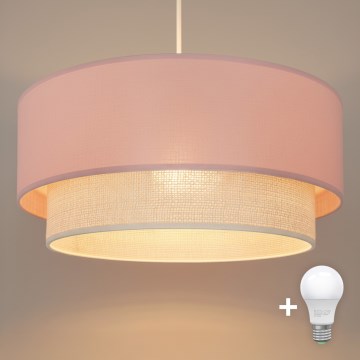 Brilagi - LED-taklampa på sladd BOHO BOBO 1xE27/60W/230V Ø 40 cm rosa/krämvit