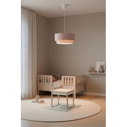 Brilagi - LED-taklampa på sladd BOHO BOBO 1xE27/60W/230V Ø 40 cm rosa/krämvit