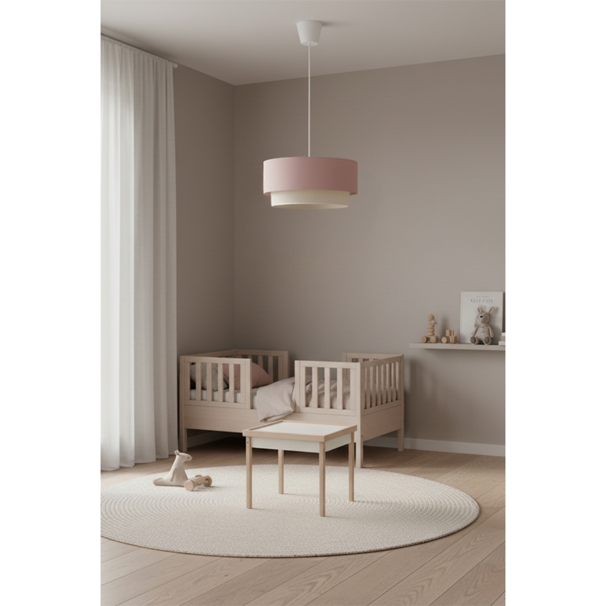 Brilagi - LED-taklampa på sladd BOHO BOBO 1xE27/60W/230V Ø 40 cm rosa/krämvit