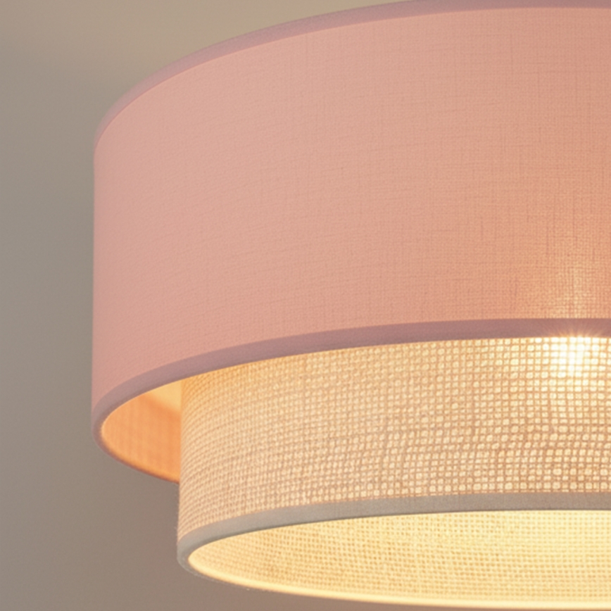 Brilagi - LED-taklampa på sladd BOHO BOBO 1xE27/60W/230V Ø 40 cm rosa/krämvit