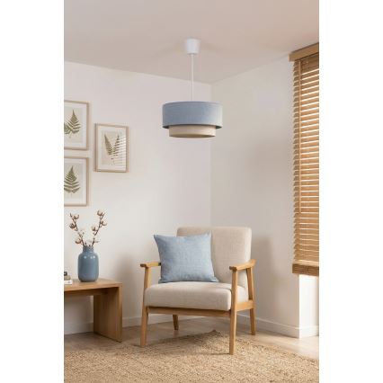 Brilagi - LED-taklampa på sladd BOHO ECO 1xE27/10W/230V Ø 40 cm blå/krämvit