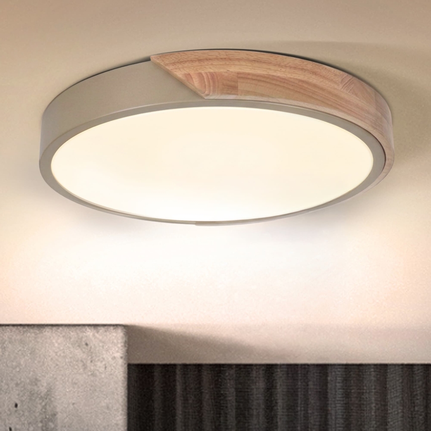 BRILAGI - LED-taklampa PILANA LED/24W/230V ek/beige Ø 30 cm
