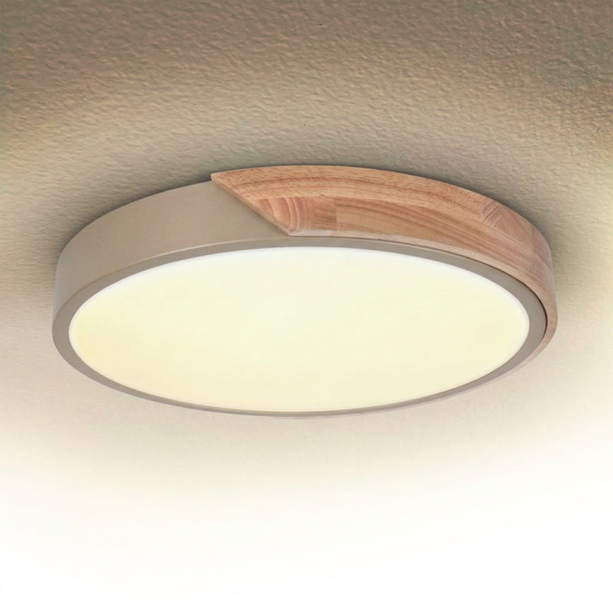 BRILAGI - LED-taklampa PILANA LED/24W/230V ek/beige Ø 30 cm