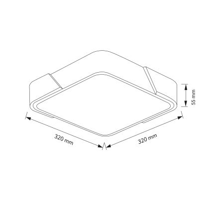 Brilagi - LED taklampa PILANA LED/24W/230V ek/svart 32x32 cm
