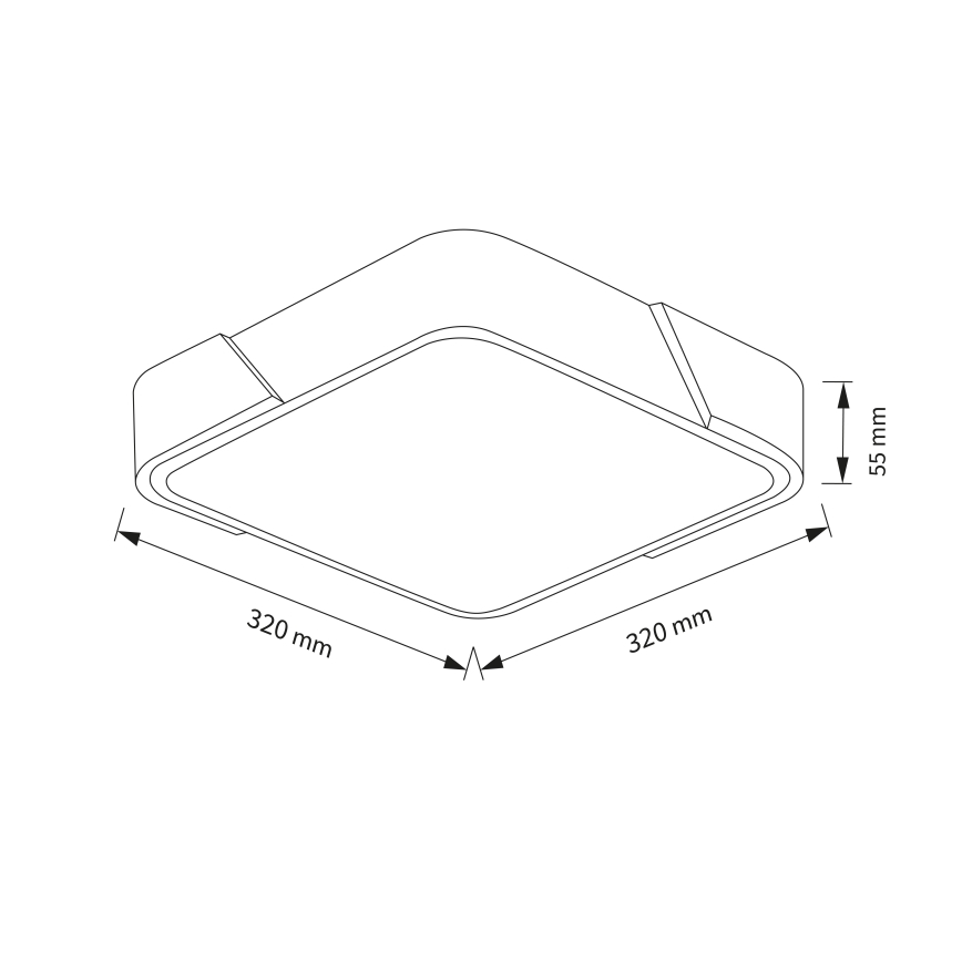 Brilagi - LED taklampa PILANA LED/24W/230V ek/svart 32x32 cm