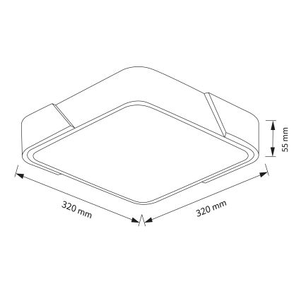 Brilagi - LED taklampa PILANA LED/24W/230V ek/svart 32x32 cm