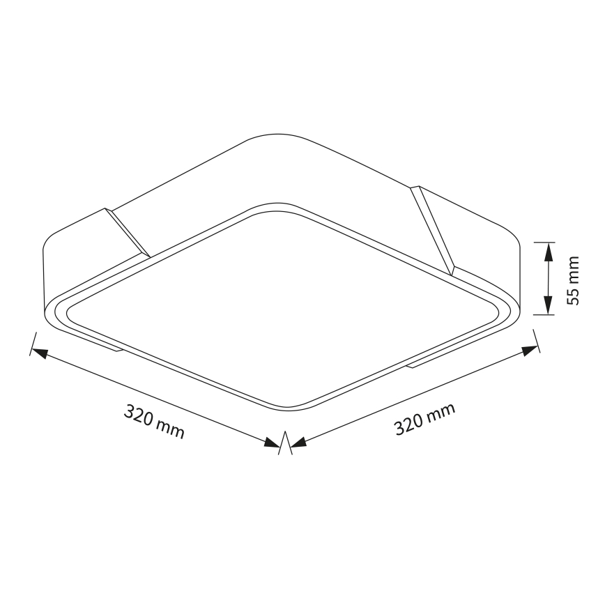 Brilagi - LED taklampa PILANA LED/24W/230V ek/svart 32x32 cm