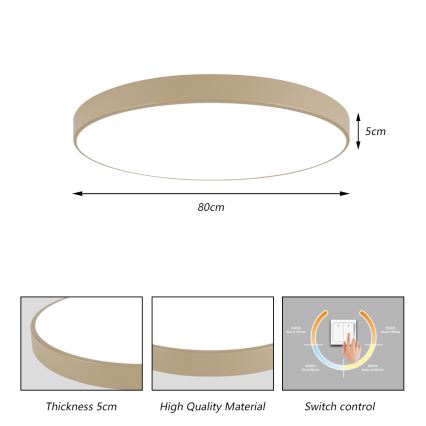 Brilagi - LED-takarmatur POOL LED/100W/230V 3000/4000/6000K Ø 80 cm, beige