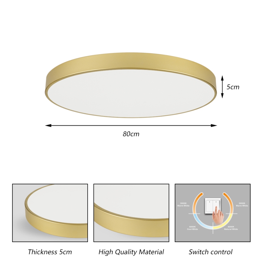 Brilagi - LED taklampa POOL LED/100W/230V 3000/4000/6000K Ø 80 cm guld