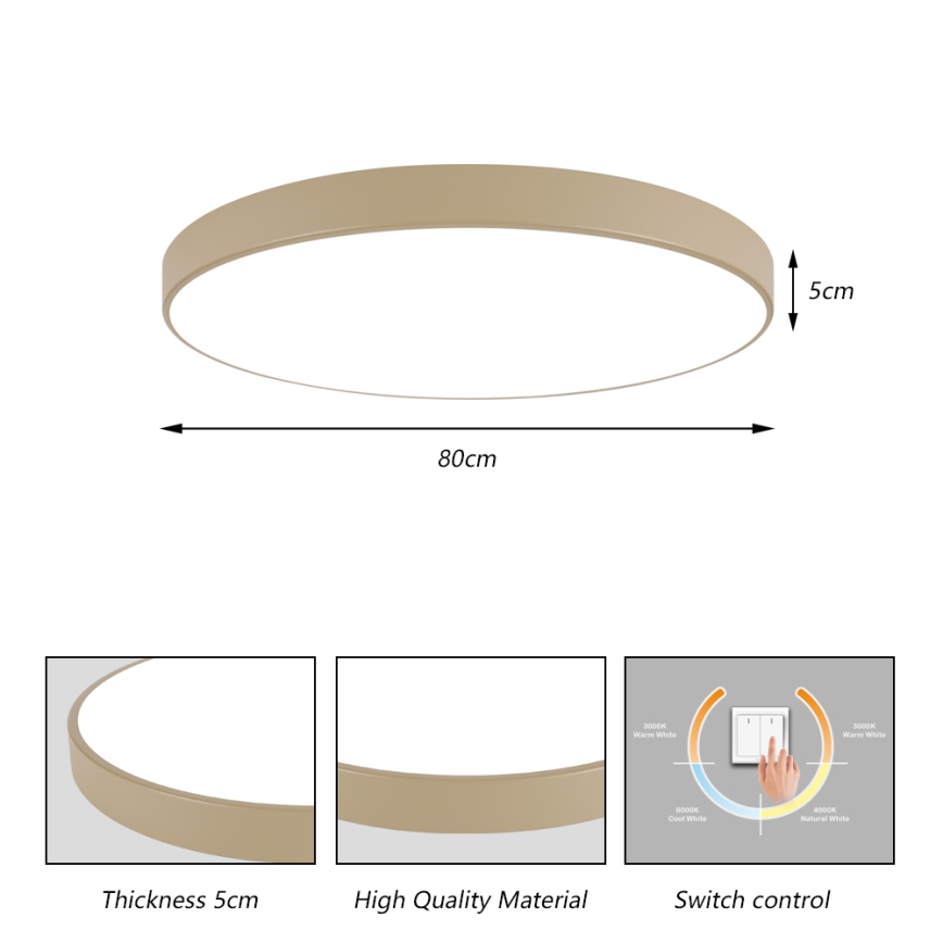 Brilagi - LED-taklampa POOL LED/100W/230V 3000/4500/6000K Ø 80 cm beige