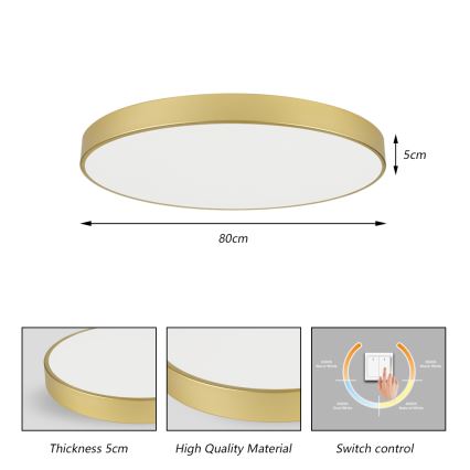 Brilagi - LED taklampa POOL LED/100W/230V 3000/4500/6000K Ø 80 cm guld