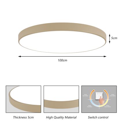 Brilagi - LED-taklampa POOL LED/128W/230V 3000/4000/6000K Ø 100 cm beige