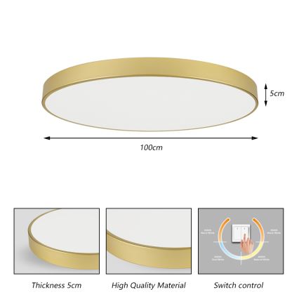 Brilagi - LED-takarmatur POOL LED/128W/230V 3000/4000/6000K Ø 100 cm guldig