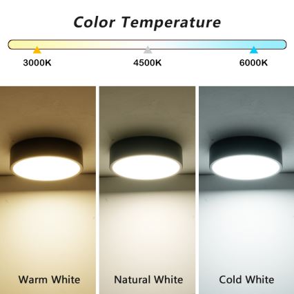 Brilagi - LED taklampa POOL LED/18W/230V 3000/4000/6000K Ø 20 cm svart