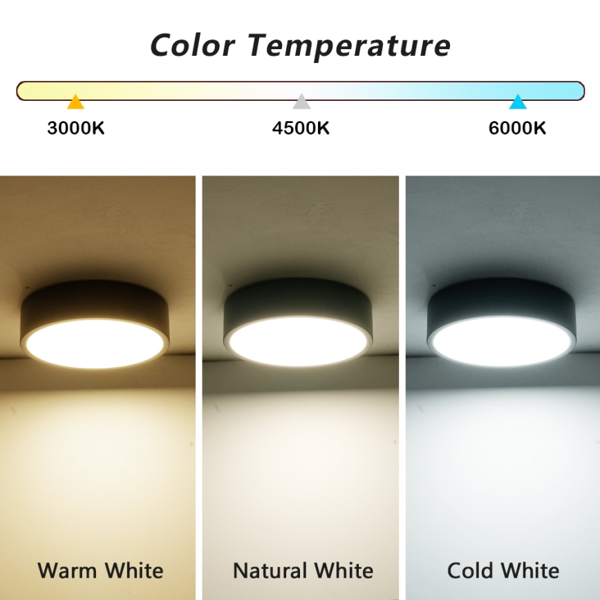 Brilagi - LED taklampa POOL LED/18W/230V 3000/4500/6000K Ø 20 cm svart