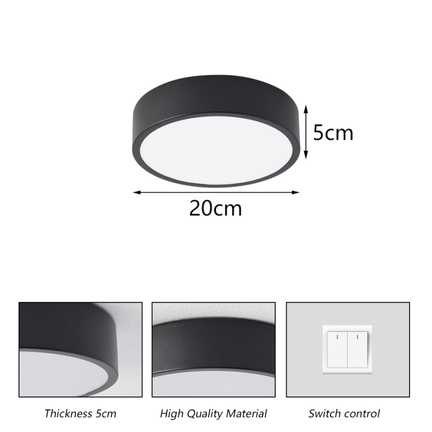 Brilagi - LED taklampa POOL LED/18W/230V 3000/4500/6000K Ø 20 cm svart