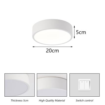 Brilagi - LED-taklampa POOL LED/18W/230V 3000/4500/6000K Ø 20 cm vit