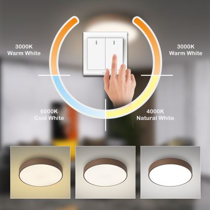 Brilagi - LED taklampa POOL LED/36W/230V 3000/4000/6000K Ø 30 cm brun
