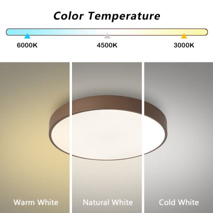 Brilagi - LED taklampa POOL LED/36W/230V 3000/4000/6000K Ø 30 cm brun