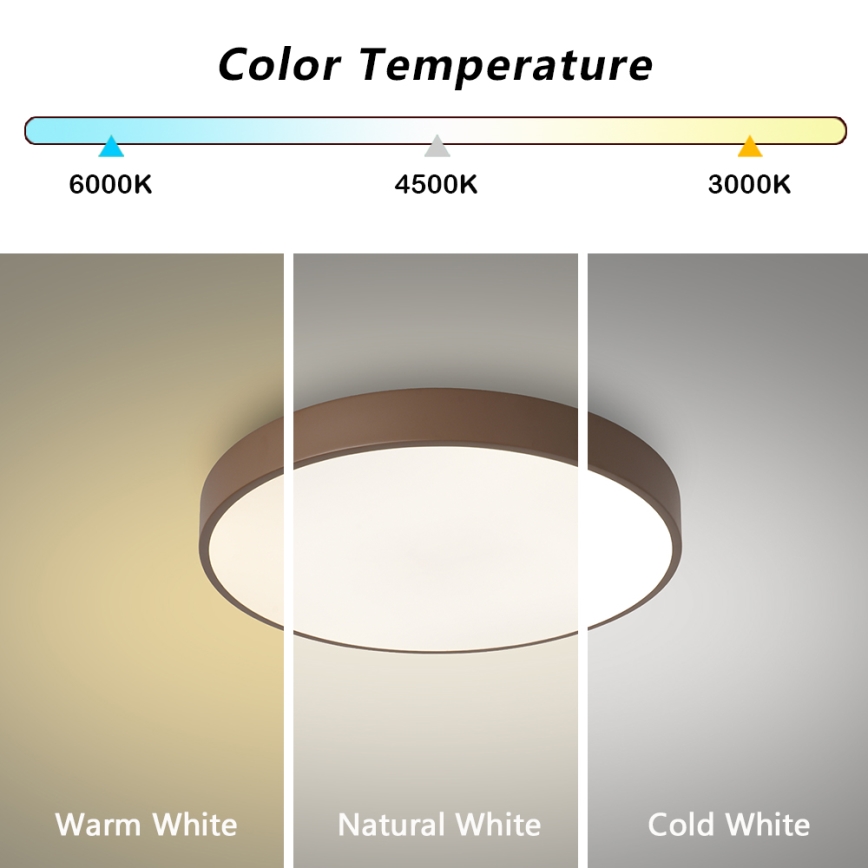 Brilagi - LED taklampa POOL LED/36W/230V 3000/4000/6000K Ø 30 cm brun
