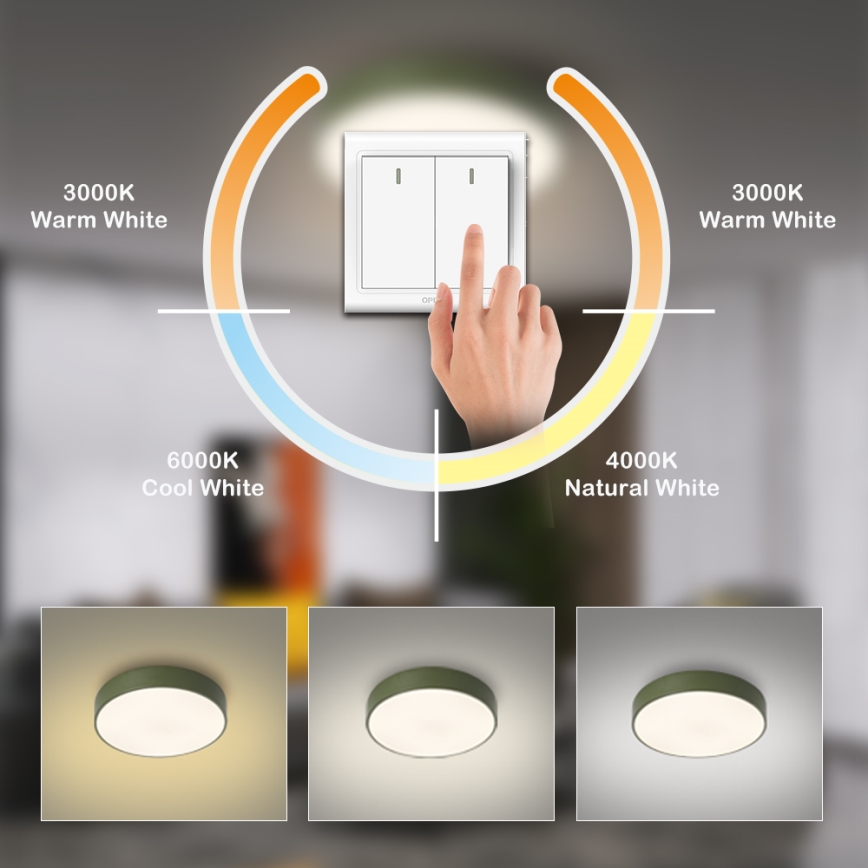 Brilagi - LED takarmatur POOL LED/36W/230V 3000/4000/6000K pr. 30 cm grön