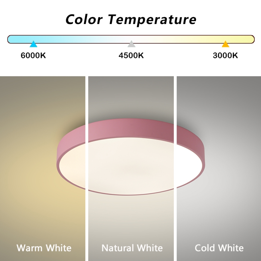 Brilagi - LED taklampa POOL LED/36W/230V 3000/4000/6000K Ø 30 cm rosa