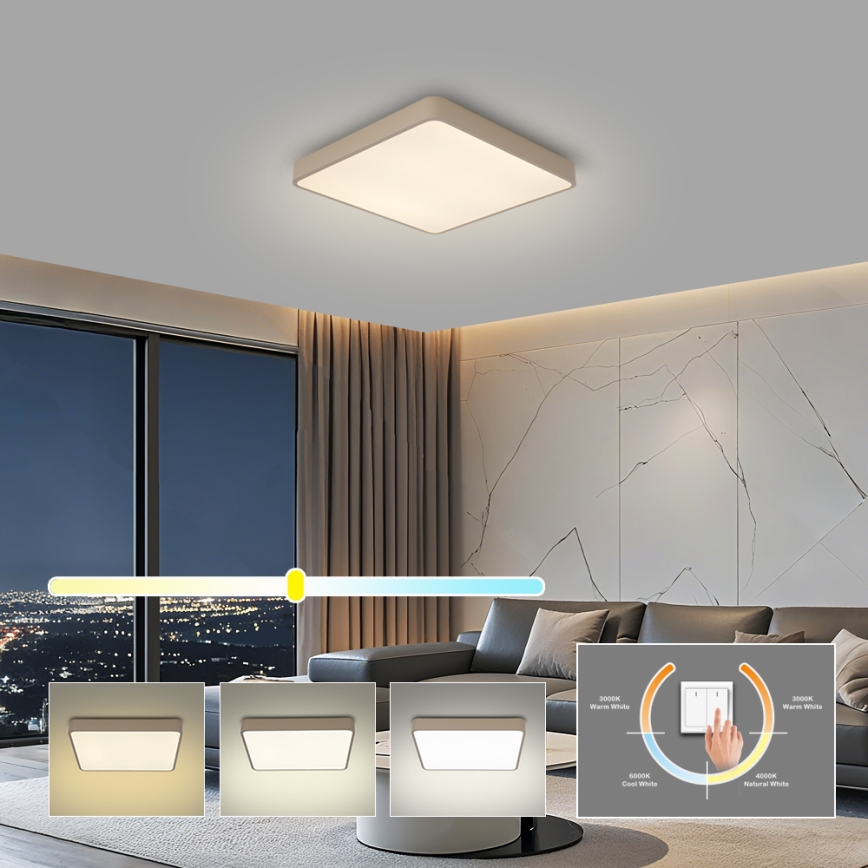 Brilagi - LED-taklampa POOL LED/36W/230V 3000/4000/6000K 40x40 cm beige