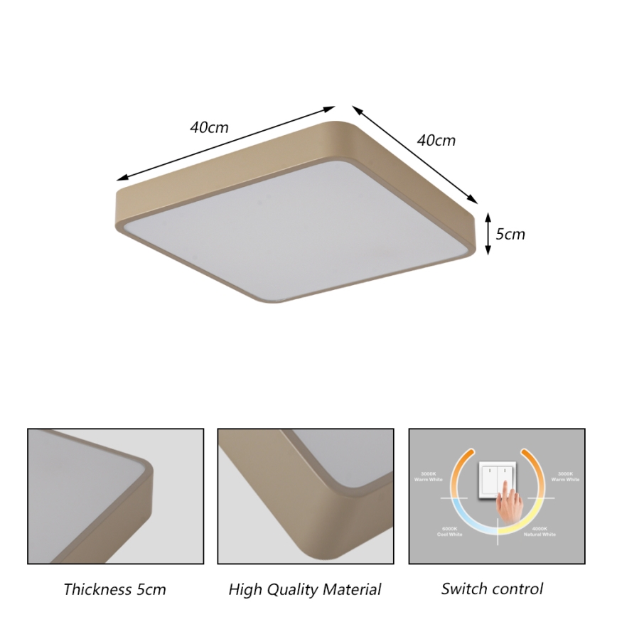 Brilagi - LED-taklampa POOL LED/36W/230V 3000/4000/6000K 40x40 cm beige