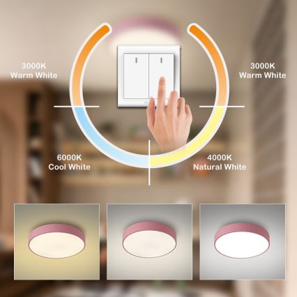 Brilagi - LED-taklampa POOL LED/48W/230V 3000/4000/6000K Ø 40 cm rosa