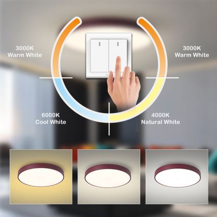 Brilagi - LED taklampa POOL LED/60W/230V 3000/4000/6000K Ø 50 cm vinröd