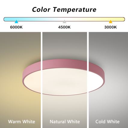 Brilagi - LED-taklampa POOL LED, 60 W, 230 V, 3000/4000/6000 K, Ø 50 cm, rosa