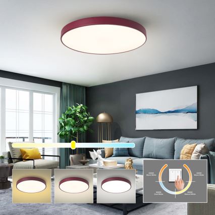 Brilagi - LED taklampa POOL LED/60W/230V 3000/4000/6000K Ø 60 cm bordeaux