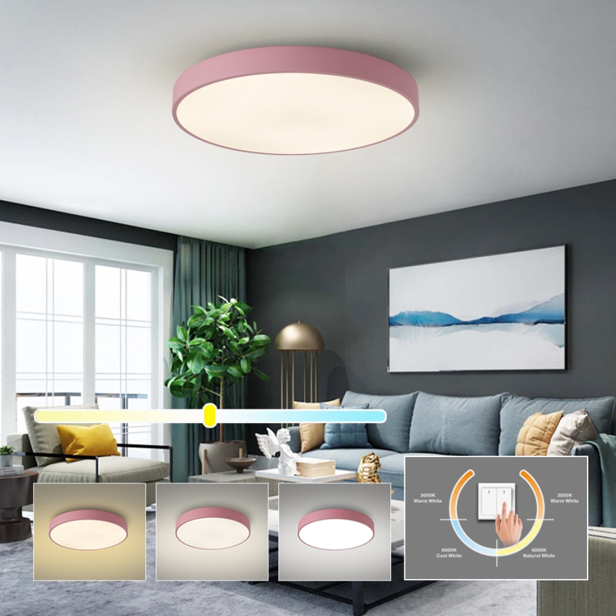 Brilagi - LED-taklampa POOL LED/60W/230V 3000/4000/6000K Ø 60 cm rosa