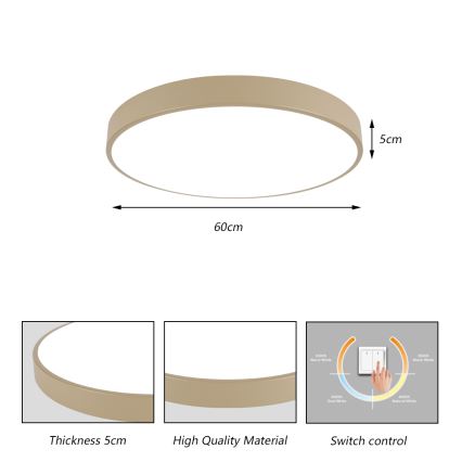 Brilagi - LED-taklampa POOL LED/60W/230V 3000/4500/6000K Ø 60 cm beige