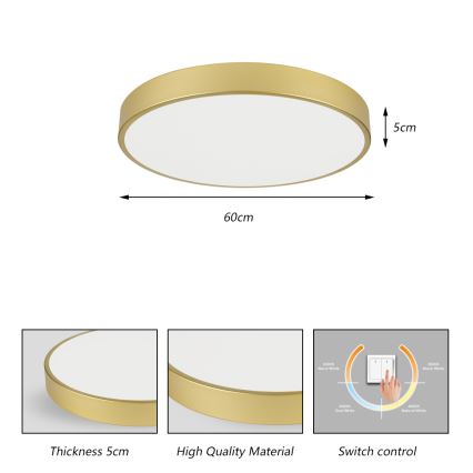 Brilagi - LED taklampa POOL LED/60W/230V 3000/4500/6000K Ø 60 cm guld