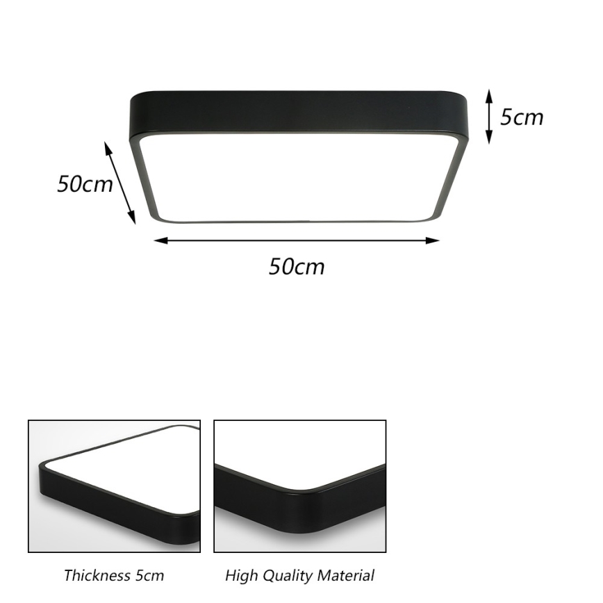 Brilagi - LED takarmatur POOL SQUARE LED/48W/230V 3000/4500/6000K 50x50 cm svart