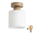 BRILAGI - LED taklampa RETRO GLASS 1xE27/60W/230V Ø 10 cm beige/vit
