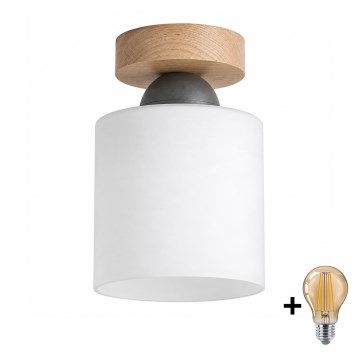 BRILAGI - LED taklampa RETRO GLASS 1xE27/60W/230V Ø 10 cm ek/vit