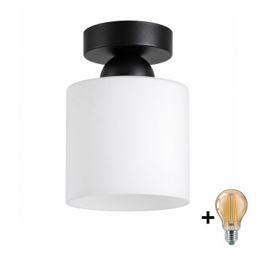 BRILAGI - LED taklampa RETRO GLASS 1xE27/60W/230V Ø 10 cm svart/vit