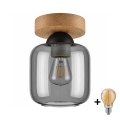 BRILAGI - LED-taklampa RETRO GLASS 1xE27/60W/230V Ø 14 cm ek/rökgrå
