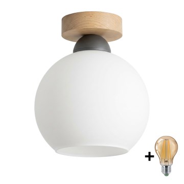 BRILAGI - LED taklampa RETRO GLASS 1xE27/60W/230V Ø 15 cm ek/vit