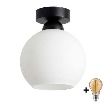 BRILAGI - LED taklampa RETRO GLASS 1xE27/60W/230V Ø 15 cm svart/vit