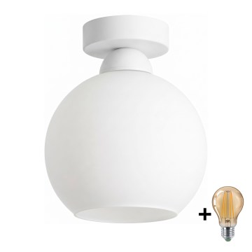 BRILAGI - LED Taklampa RETRO GLASS 1xE27/60W/230V Ø 15 cm vit
