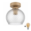 BRILAGI - LED-taklampa RETRO GLASS 1xE27/60W/230V Ø 18 cm beige/rökgrå