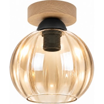 BRILAGI - LED taklampa RETRO GLASS 1xE27/60W/230V Ø 18 cm ek/rökbeige